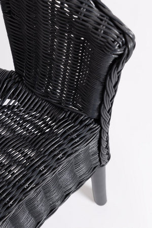 Poltrona "Allis" con braccioli, struttura in rattan, impilabile, per esterno