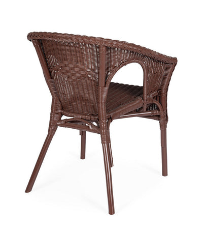 Poltrona "Allis" con braccioli, struttura in rattan, impilabile, per esterno
