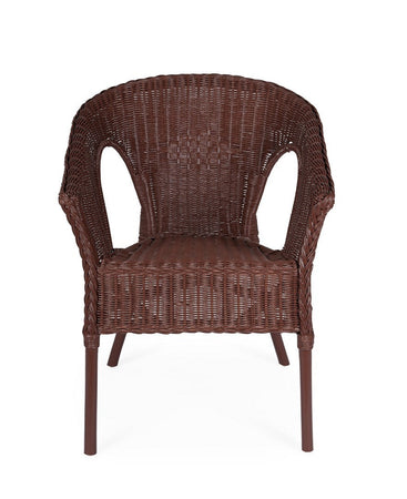 Poltrona "Allis" con braccioli, struttura in rattan, impilabile, per esterno