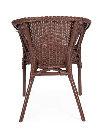 Poltrona "Allis" con braccioli, struttura in rattan, impilabile, per esterno