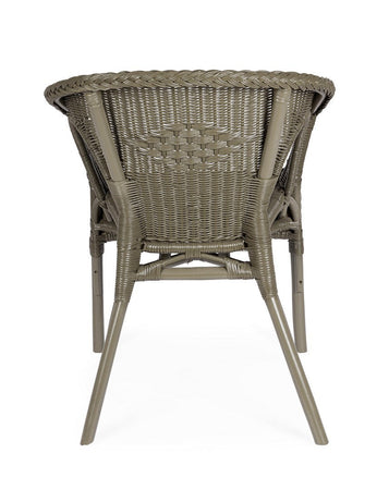 Poltrona "Allis" con braccioli, struttura in rattan, impilabile, per esterno