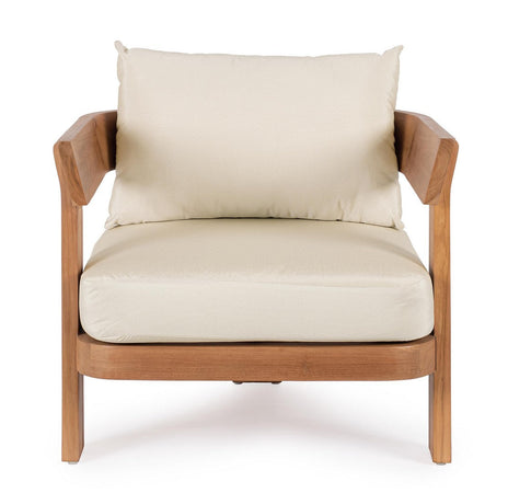 Salottino con cuscini "Evora" in legno teak da giardino e veranda