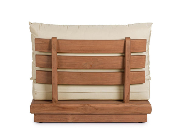 Salottino con cuscini "Delgada" in legno teak da giardino e veranda