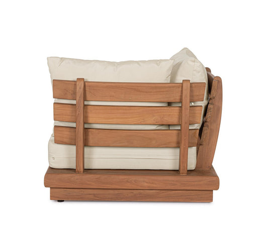 Salottino con cuscini "Delgada" in legno teak da giardino e veranda