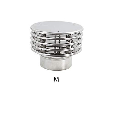 Fumaiolo da 180mm tipo con lamelle inox base tonda innesto M maschio