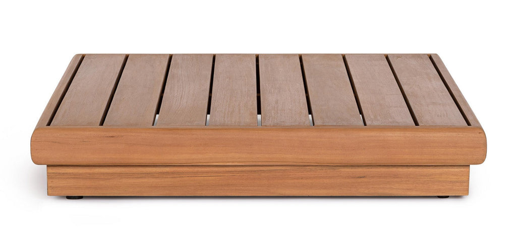 Tavolino "Delgada" struttura in teak per arredo casa 94 x 94 cm