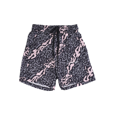 VISION OF SUPER Pantaloncino Uomo Allover Leopard Shorts Pink/grey da uomo