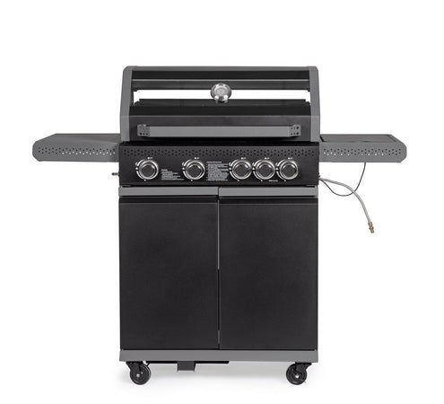 Barbecue a gas "Aleandro" con 5 bruciatori superfice di cottura in ghisa smaltata