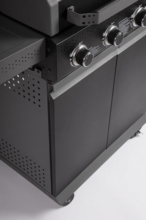 Barbecue a gas "Aleandro" con 5 bruciatori superfice di cottura in ghisa smaltata