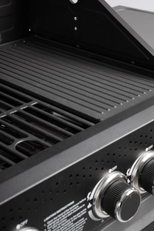 Barbecue a gas "Aleandro" con 5 bruciatori superfice di cottura in ghisa smaltata