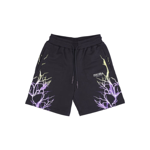 PHOBIA Pantalone Corto Tuta Uomo Lightning Shorts Black/purple/yellow da uomo