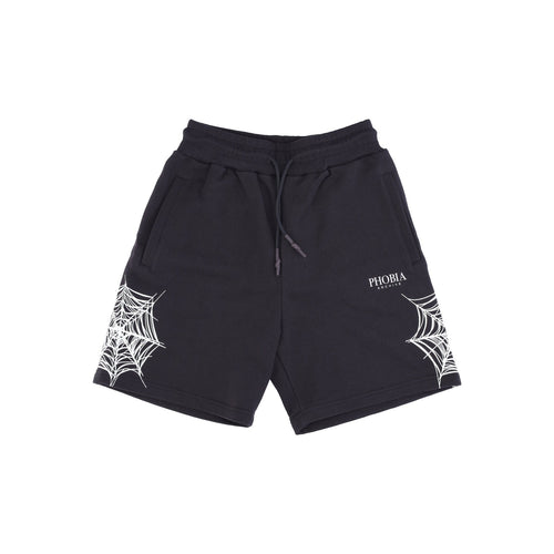 PHOBIA Pantalone Corto Tuta Uomo Cobweb Print Shorts Black/white da uomo