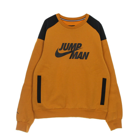 JORDAN Felpa Girocollo Uomo Jumpman Fleece Crew Light Curry/black da uomo