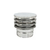 Fumaiolo da 180mm tipo Zara di acciaio inox AISI 304 base tonda innesto M maschio monoparete