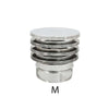 Fumaiolo da 180mm tipo Zara di acciaio inox AISI 304 base tonda innesto M maschio monoparete