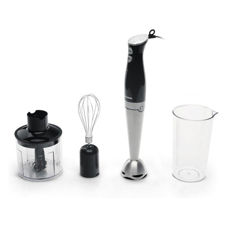 TELEFUNKEN Frullatore a Immersione 800W con Tritatutto da 500ml e Bicchiere da 700ml – Gambo e Lame in Acciaio Inox M07442