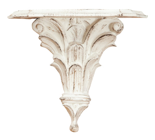 Biscottini Biscottini Mensola a Muro 30x15x27 Legno Bianco Anticato Design Classico