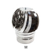 Fumaiolo da 80mm tipo radiante eolico inox AISI 304 base tonda innesto M maschio