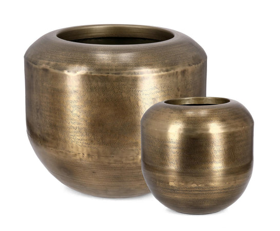 Vaso "Nadu" in metallo per uso interno ed esterno set da 2