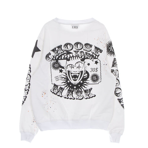 IHS Felpa Leggera Girocollo Uomo Choose Your Mask Sweatshirt White da uomo
