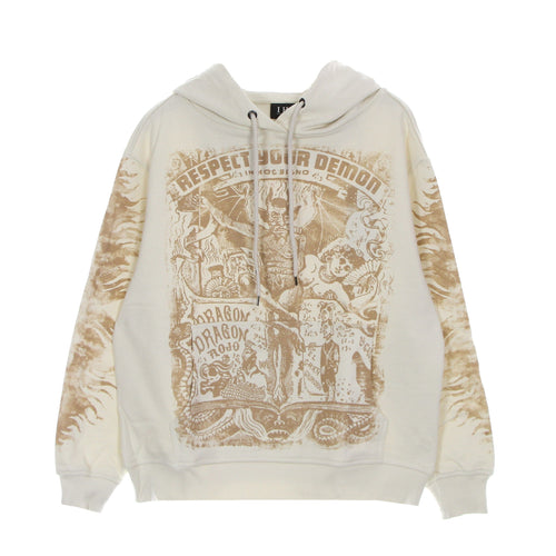 IHS Felpa Leggera Cappuccio Uomo Respect Your Demon Hoodie Natural da uomo