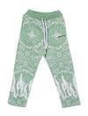 VISION OF SUPER Pantalone Tuta Leggero Uomo Bandana Print Pants Green da uomo