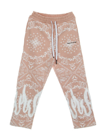 VISION OF SUPER Pantalone Tuta Leggero Uomo Bandana Print Pants Pink da uomo