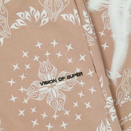 VISION OF SUPER Pantalone Tuta Leggero Uomo Bandana Print Pants Pink da uomo