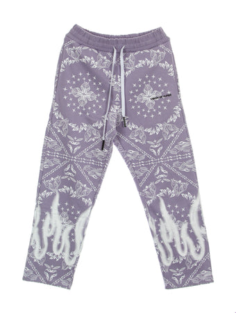 VISION OF SUPER Pantalone Tuta Leggero Uomo Bandana Print Pants Lilac da uomo