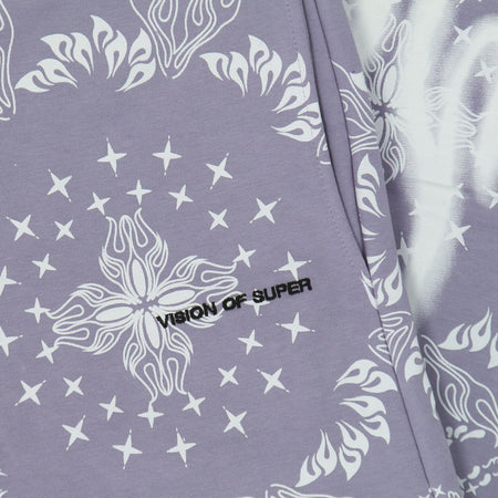 VISION OF SUPER Pantalone Tuta Leggero Uomo Bandana Print Pants Lilac da uomo