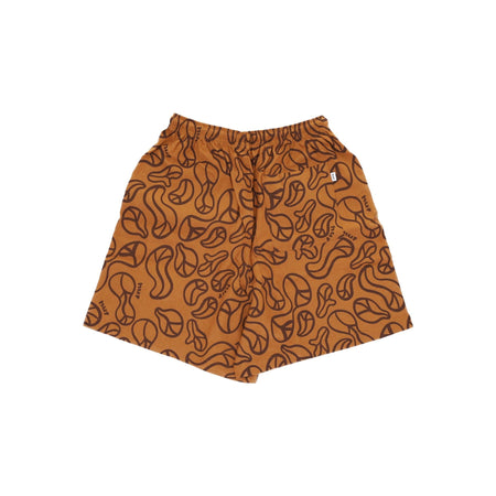 HUF Pantaloncino Donna Groovy Wide Short Burnt Orange da donna