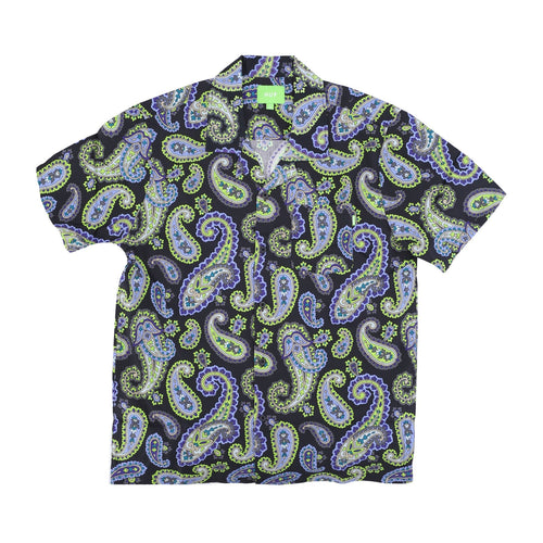 HUF Camicia Manica Corta Uomo Paisley Woven Top Black da uomo