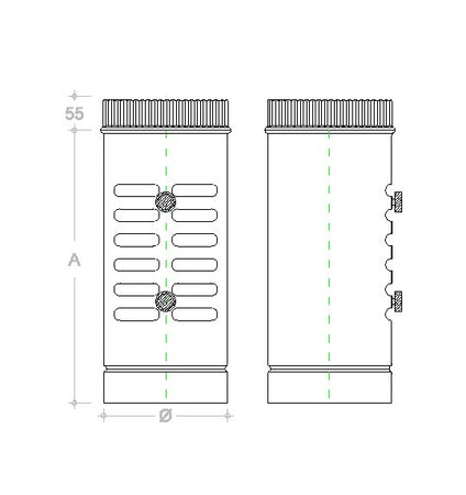 Diffusore di aria zincato per canali di aerazione spessore 6 decimi da 180mm