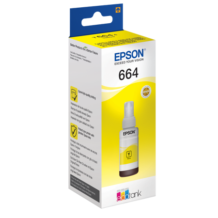 EPSON FLACONE INK GIALLO 70ML PER SERIE L ECO TANK, T6641