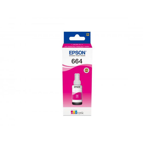 Cartuccia originale ad inchiostro Epson T6643 - Flacone di inchiostro originale per stampanti Epson Ecotank - Magenta