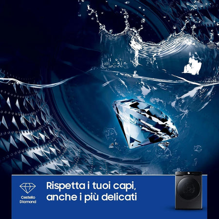 Samsung Asciugatrice 16 Kg Classe A+++ Inverter con Pompa di Calore Profondità 84 cm Wi-Fi colore Nero - DV16DG8600BVU3