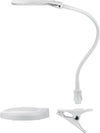 Lampada LED con Lente d'ingrandimento Base di Appoggio e Clip da Tavolo 6W Bianco