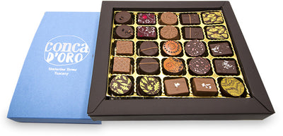 25 x Praline Artigianali al Cioccolato Confezione Regalo Cioccolatini Fatti a Mano 100% Italiani Made in Italy Conca D'oro Mini Alimentari e cura della casa/Snack dolci e salati/Caramelle cioccolatini e gomme da masticare/Caramelle e cioccolatini in confezione regalo/Cioccolatini in confezione regalo Conca d’Oro - Campiglia Marittima, Commerciovirtuoso.it
