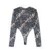 VISION OF SUPER Body Donna Allover Leopard Body Pink/grey da donna