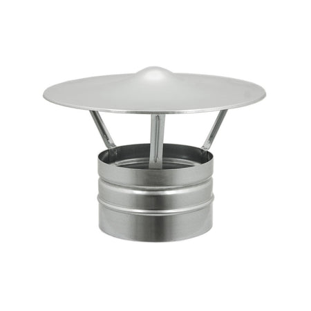 Fumaiolo cinese zincato base tonda innesto F femmina da 100mm