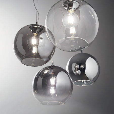 Sospensione Moderna Nemo Metallo Cromo 1 Luce E27 D30Cm