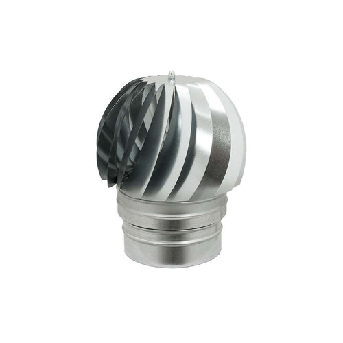 Fumaiolo radiante eolico zincato base tonda F femmina da 200mm