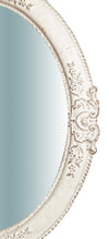 Biscottini Specchiera da parete verticale/orizzontale in legno finitura bianco anticato L51XPR3XH41 cm Made in Italy
