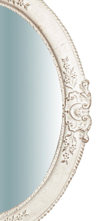 Biscottini Specchiera da parete verticale/orizzontale in legno finitura bianco anticato L51XPR3XH41 cm Made in Italy
