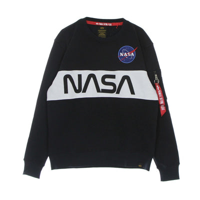 ALPHA INDUSTRIES Felpa Girocollo Uomo Nasa Inlay Sweater Rep. Blue da uomo