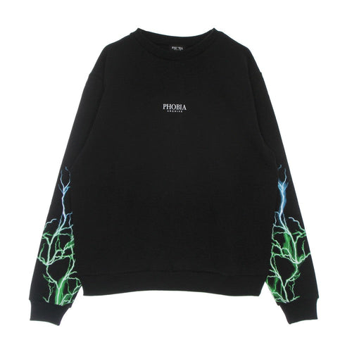 PHOBIA Felpa Leggera Girocollo Uomo Lightning Crewneck Black/green/lightblue da uomo