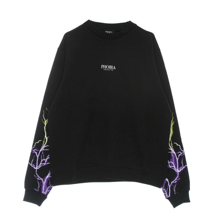 PHOBIA Felpa Leggera Girocollo Uomo Lightning Crewneck Black/purple/yellow da uomo