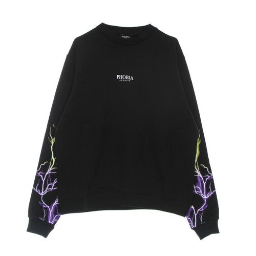 PHOBIA Felpa Leggera Girocollo Uomo Lightning Crewneck Black/purple/yellow da uomo