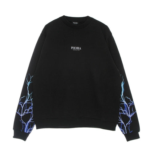 PHOBIA Felpa Leggera Girocollo Uomo Lightning Crewneck Black/blue/lightblue da uomo