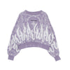 VISION OF SUPER Felpa Leggera Girocollo Corta Donna Crop Hoodie Spray Flames Lilac/white da donna